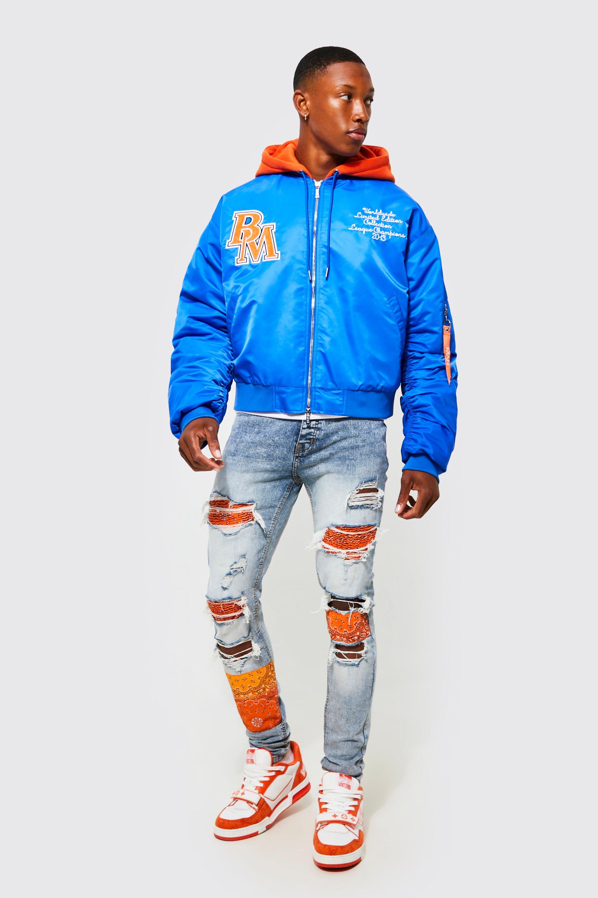 Orange 2024 biker jeans